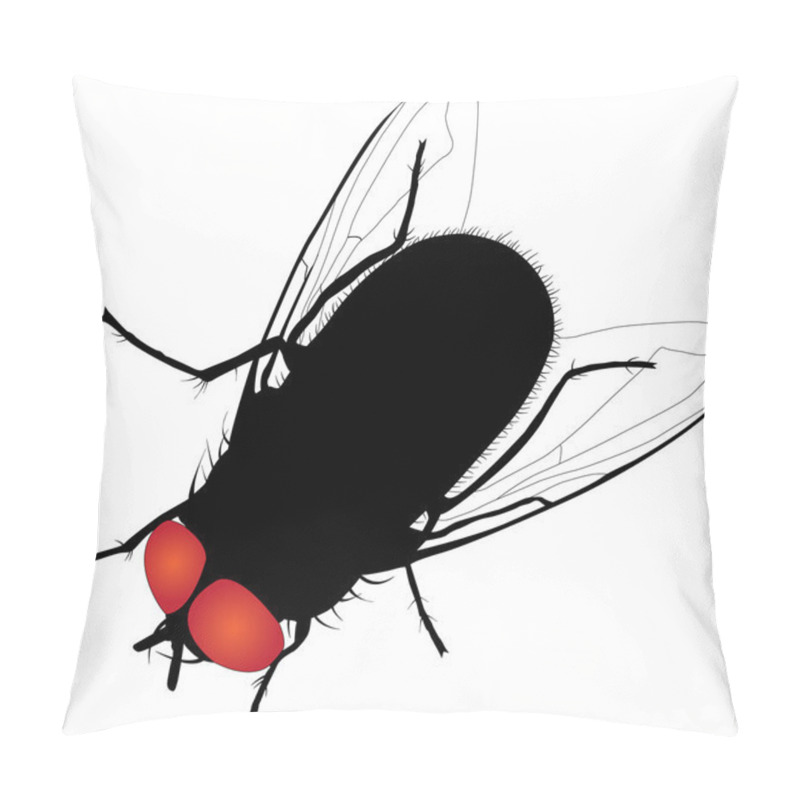 Personality  House fly vector silhouette on white background. Fully editable pillow covers