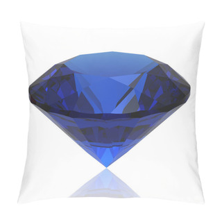 Personality  Blue Sapphire Gemstone Isolated. Gemstone Pillow Covers
