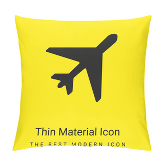 Personality  Airplane Minimal Bright Yellow Material Icon Pillow Covers