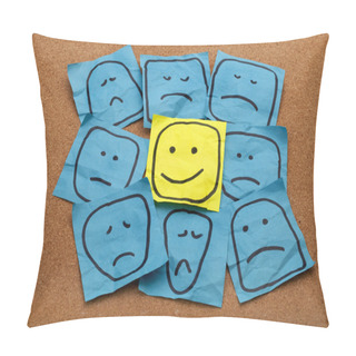Personality  Positive Attitude Concept On Cork Board Pillow Covers