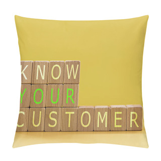 Personality  Photo On Know Your Customer (KYC) Guidelines In Financial Services Theme. Wooden Cubes With The Phrase 