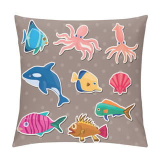 Personality  Fish Stickers Pillow Covers