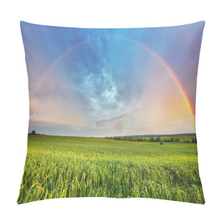 Personality  Rainbow Over Spring Field Pillow Covers