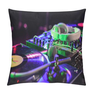 Personality  Vinyl, Microphone And Headphones Pillow Covers