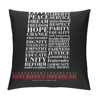 Personality  An Abstract Typographic Inspirational Poster For Martin Luther King Day Pillow Covers