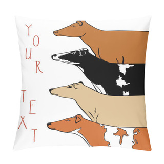 Personality  Dairy Cattle Illustration Pillow Covers