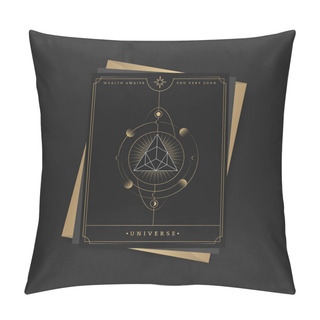 Personality  Geometric Triangle Mystic Symbol Fortune Card Vector Pillow Covers