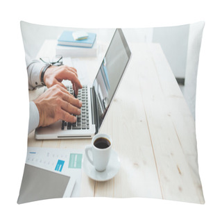 Personality  Businessman Working At Desk Pillow Covers