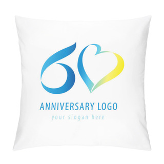 Personality  60 Anniversary Logo Love Pillow Covers