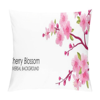 Personality  Branch Of Sakura With Flowers Pillow Covers