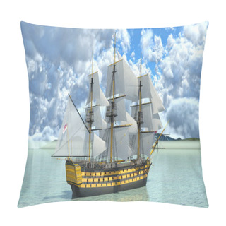 Personality  3D CG Rendering Of A Sailing Boat Pillow Covers