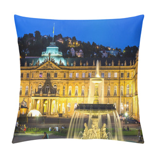 Personality  Stuttgart City Center In Germany At Dusk Pillow Covers
