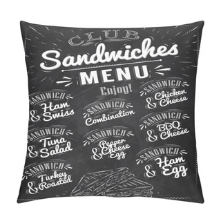 Personality  Sandwiches Menu Chalk Pillow Covers