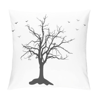 Personality  Scary Dead Tree Silhouette, Tree Silhouette, Bare Silhouette, Tree SVG, Tree Icon Pillow Covers