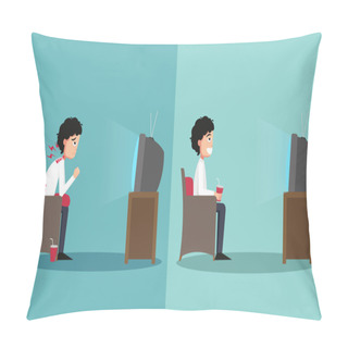 Personality  The Sample Of The Guy Sitting In Wrong And Right Ways For Watchi Pillow Covers