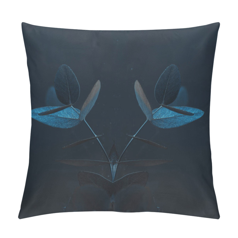 Personality  Close Up View Of Eucalyptus Plant With Green Leaves In Water Pillow Covers