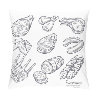 Personality  Gastronomic Meat Products Sketches Pillow Covers