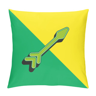Personality  Arch Green And Yellow Modern 3d Vector Icon Logo Pillow Covers