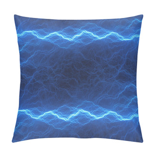 Personality  Blue Abstract Fractal Lightning, Plasma Background Pillow Covers
