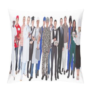 Personality  Full Length Of People With Different Occupations Pillow Covers