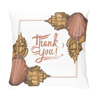 Personality  Vector Summer Beach Seashell Tropical Elements. Black And White  Pillow Covers