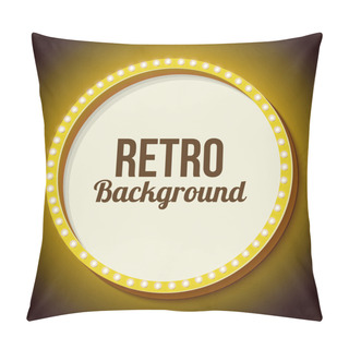 Personality  Retro Frame Circle With Neon Lights Pillow Covers