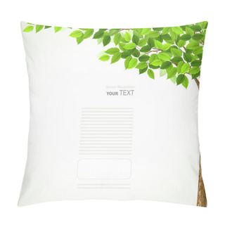 Personality  Season Tree With Green Leaves Pillow Covers