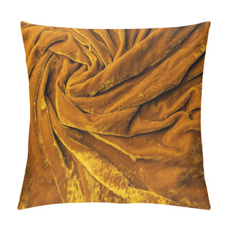 Personality  Top View Of Dark Orange Velvet Textile As Background Pillow Covers