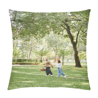 Personality  A Loving Couple, Casually Dressed, Walks Through A Peaceful Park. Pillow Covers