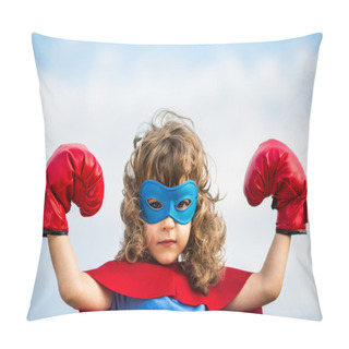 Personality  Superhero Kid. Girl Power Concept Pillow Covers