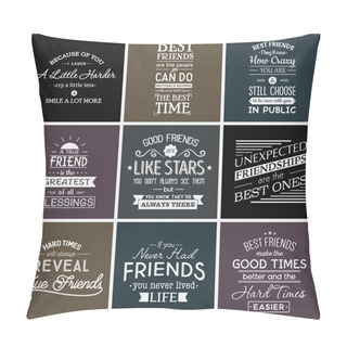 Personality  Friendship. Typography Quotes. Pillow Covers