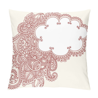 Personality  Henna Paisley Flower Doodle CLoud Frame Vector Design Element Pillow Covers