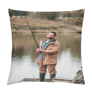 Personality  Man Fishing With Rod  Pillow Covers