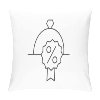 Personality  Deals Icon, Discounts, Markdowns, Price Cuts, Special Offers Thinline Icon, Editable Vector Icon, Pixel Perfect, Illustrator Ai File Pillow Covers