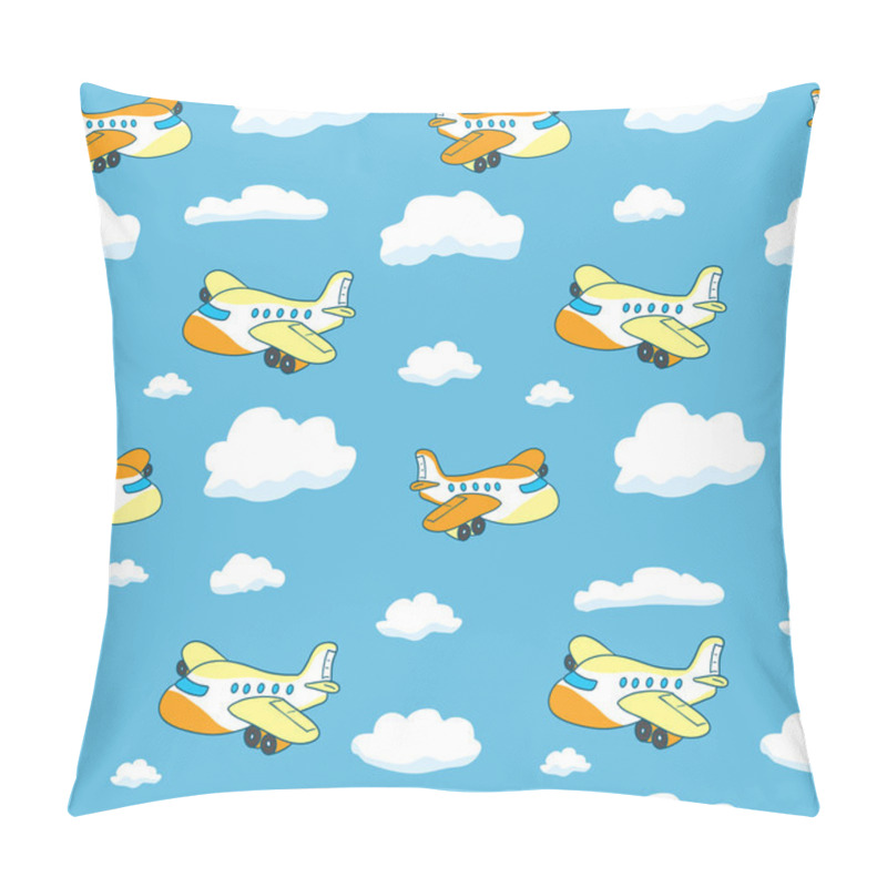 Personality  seamless pattern with airplanes and clouds. pillow covers