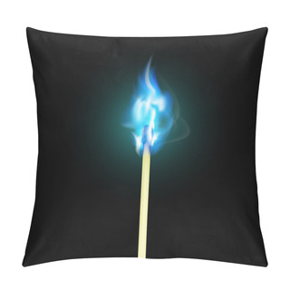 Personality  Burning Match With Blue Flame Pillow Covers