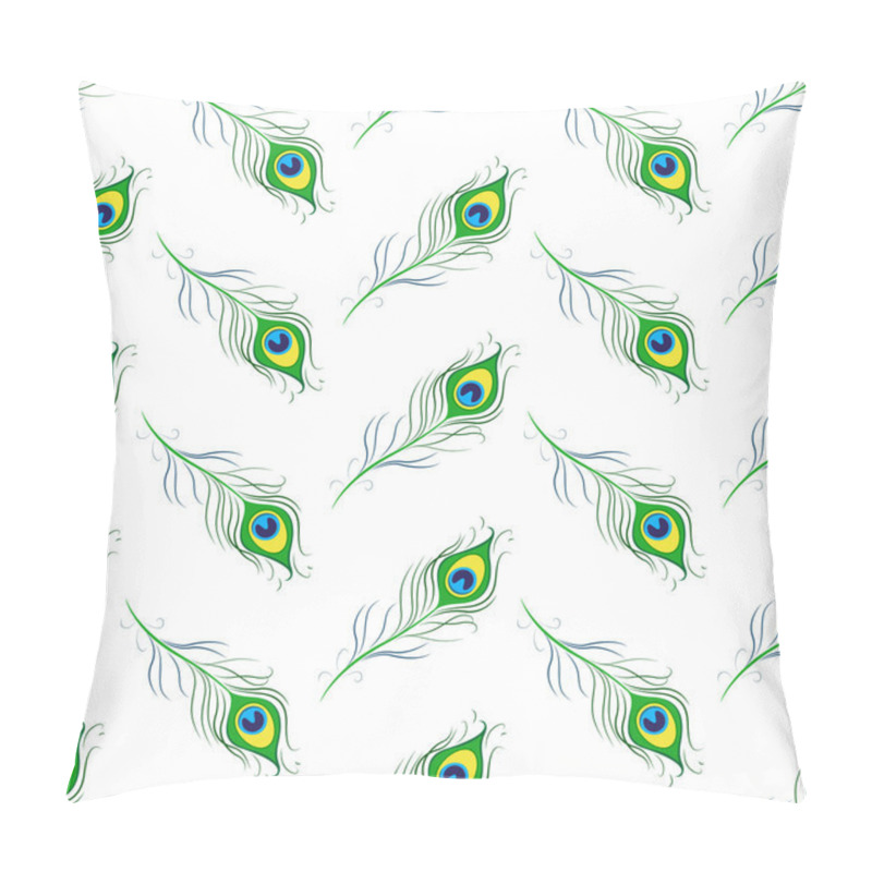 Personality  Seamless pattern with peacock feathers pillow covers