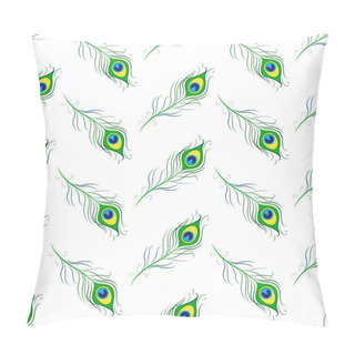 Personality  Seamless Pattern With Peacock Feathers Pillow Covers