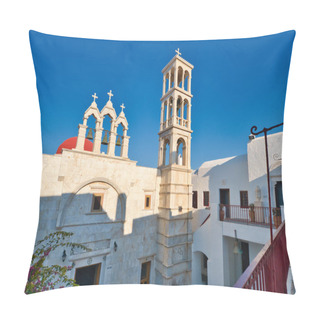 Personality  Scenic Tower Of Monastery Over Clear Blue Sky Pillow Covers