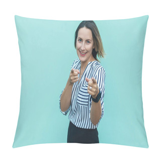 Personality  Hey You! Sensual Business Woman, Pointing Finger And Looking At  Pillow Covers