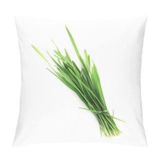 Personality  Wheat Grass On White Background, Top View Pillow Covers