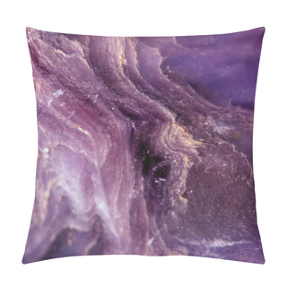 Personality  Charoite Silicate Minera, Fantastic Abstract Background. Macro Pillow Covers