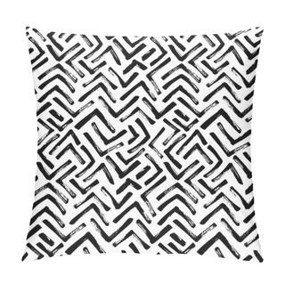 Personality  Pattern With Geometrical Brush Strokes Pillow Covers