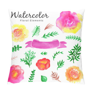 Personality  Watercolor Vector Floral Set Pillow Covers