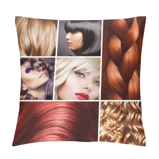 Personality  Hair Collage. Hairstyles Pillow Covers