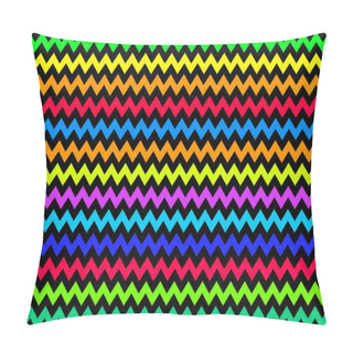 Personality  Rainbow Serrated Striped Colorful For Background, Art Line Shape Zig Zag Doodle Color, Wallpaper Stroke Line Parallel Wave Triangle Rainbow Color, Tracery Chevron Colorful Triangle Striped Full Frame Pillow Covers