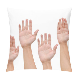 Personality  Hand Raise Up On White Pillow Covers