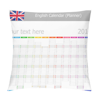 Personality  2014 English Planner-2 Calendar With Vertical Months Pillow Covers