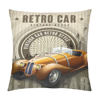 Personality  Attractive Retro Car Design Poster Pillow Covers