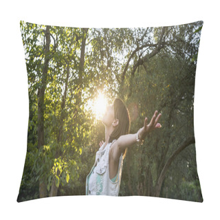 Personality  Woman Meditating In Nature Pillow Covers